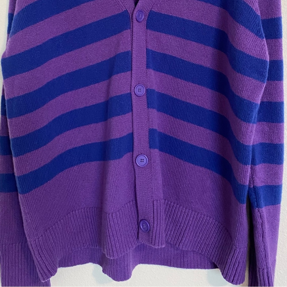 Acne Studios Wool Cardigan Sweater Striped Oversized Mens Luxury Winter Knit - Picture 12 of 15